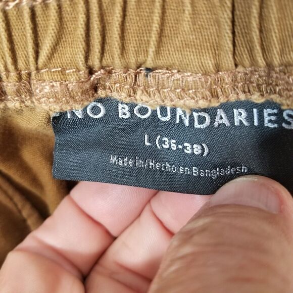 NOBO no boundaries cargo jogger pants men's large brown comfort waist stretch - Picture 12 of 13